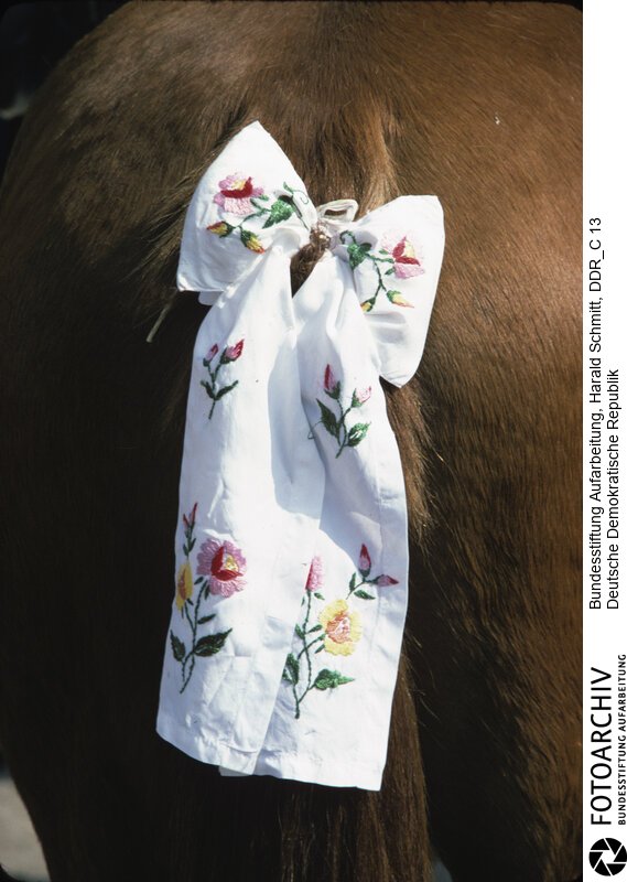 Beim Osterreiten der Sorben in Wittichenau. DIA:  19/02<BR>Aufnahmedatum: April 1979<BR>Material/Technik: Foto / Dia<BR>Aufnahmeort: Wittichenau / Deutschland<BR>Signatur: DDR_C 13