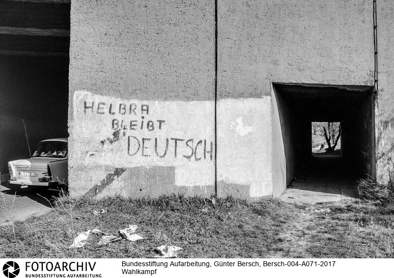 Aufnahmedatum: 1990<BR>Material/Technik: Foto / s/w<BR>Aufnahmeort: Helbra, Mansfelder Land, Sachsen-Anhalt, Deutschland<BR>Signatur: Bersch-004-A071-2017<BR>