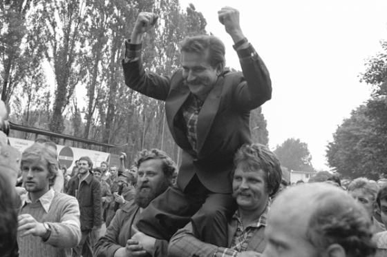 Arbeiterstreik auf der Lenin-Werft in Gdansk in Polen