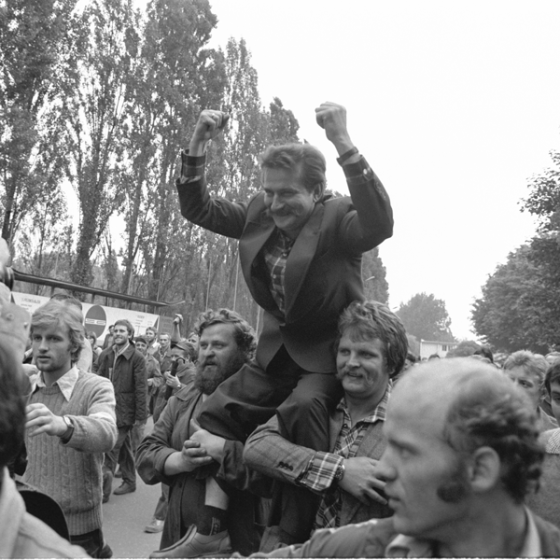 Arbeiterstreik auf der Lenin-Werft in Gdansk in Polen